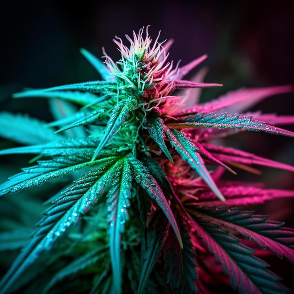 Cannabis plant macro photography