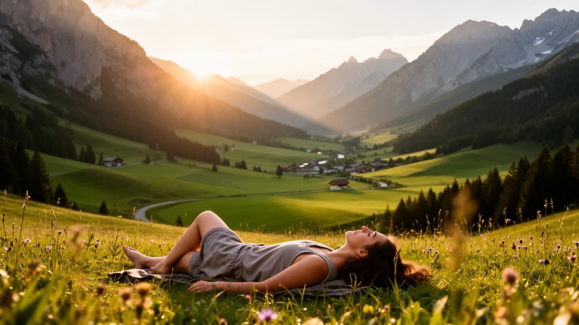 Relaxing nature freedom scene